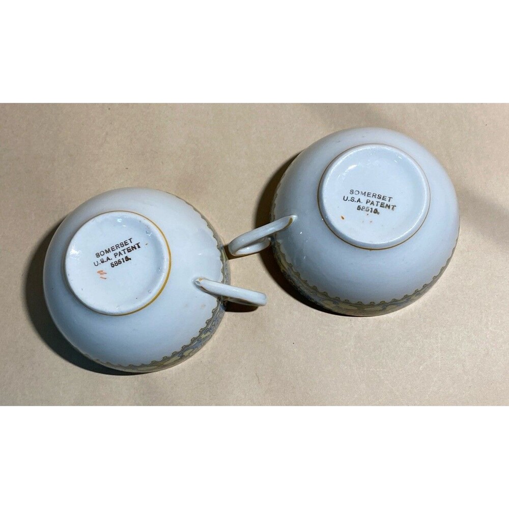 Antique MYOTT‎ SON &CO Creamer and Tea Cups SOMERSET 58515 England RARE FIND! - Picture 15 of 15